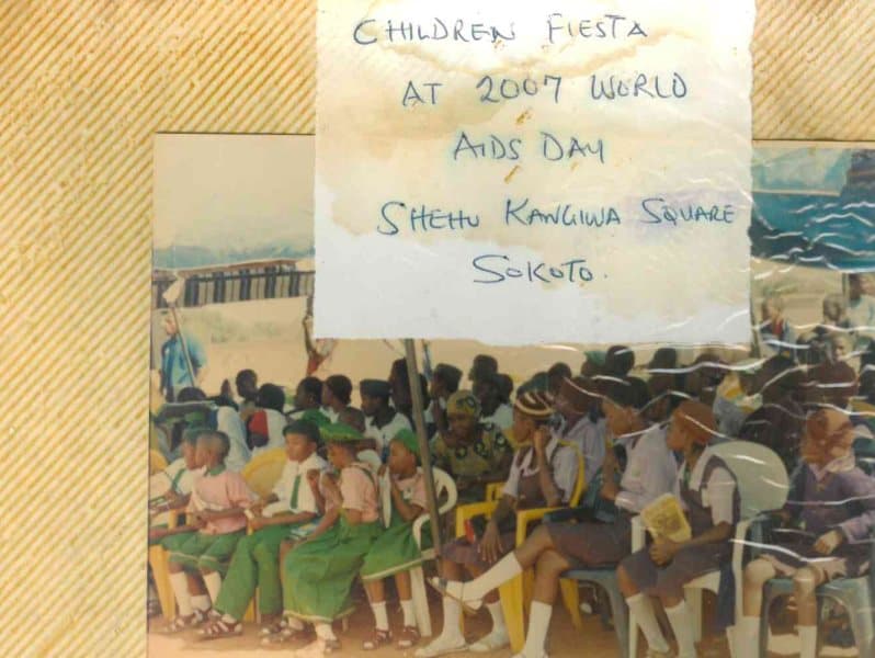 Pupils seated at the Children Fiesta for World AIDS Day 2007, Shehu Kangiwa Square, Sokoto
