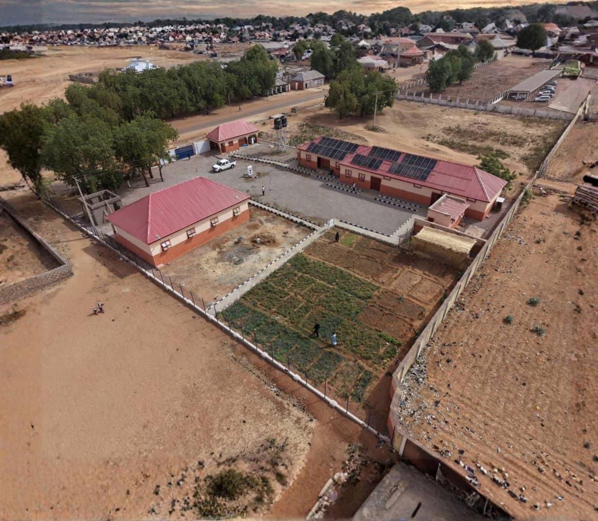 Drone view of the Noma Tushen Arziki Farmer Service Centre in Wamakko LGA, Sokoto State