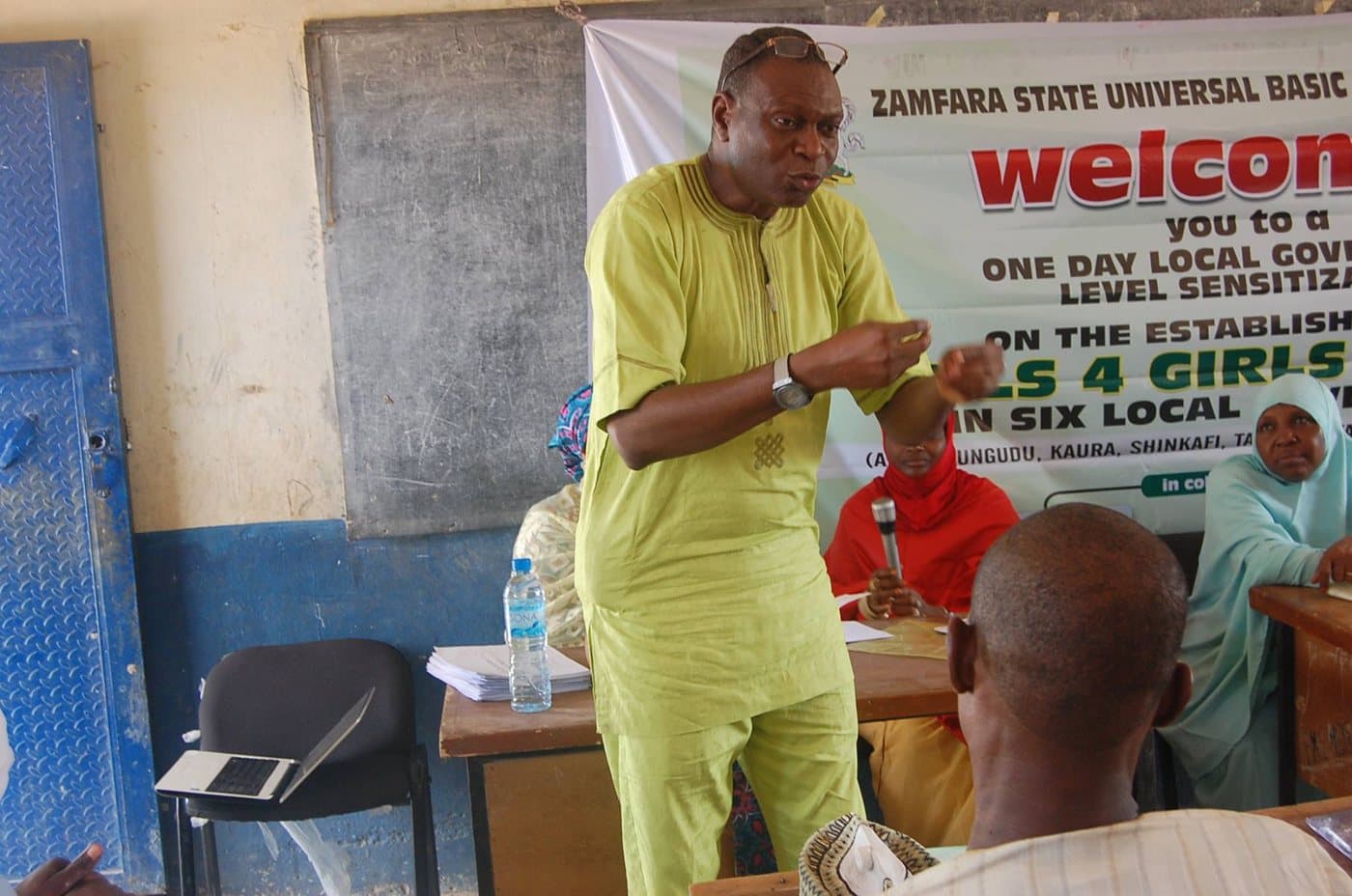 A facilitator addressing participants at the Girls 4 Girls groups sensitisation in Zamfara State