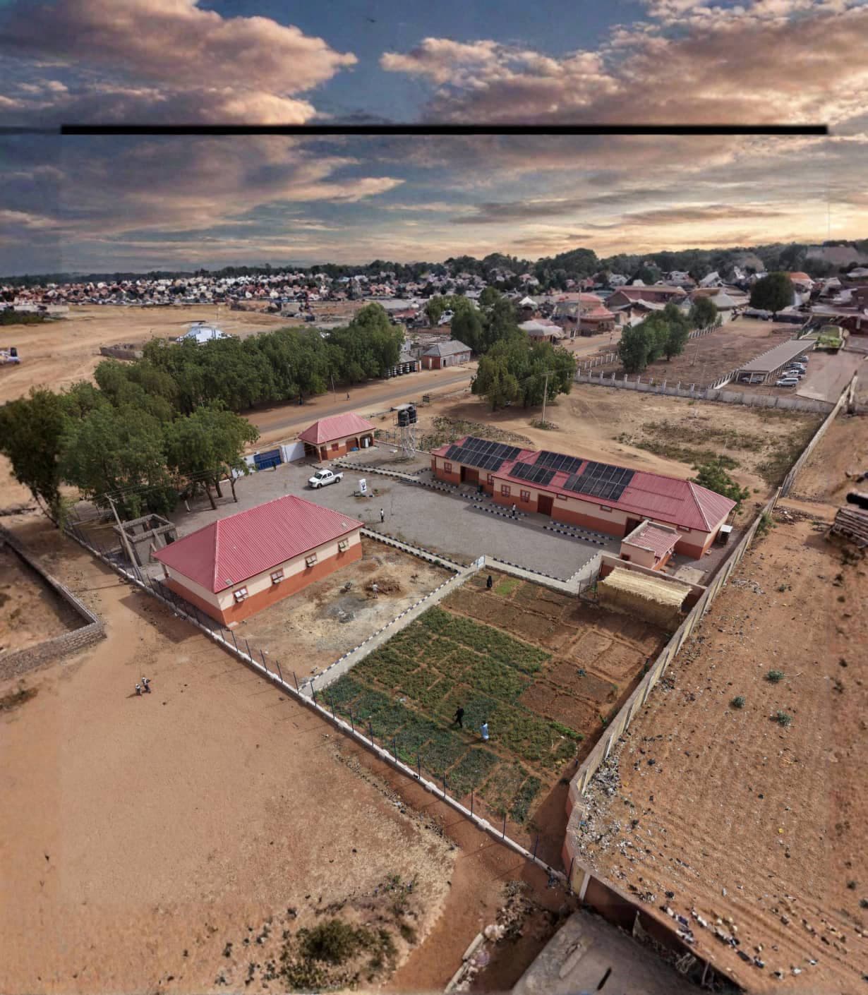 Aerial view of the Noma Tushen Arziki farmer service hub in Wamakko LGA